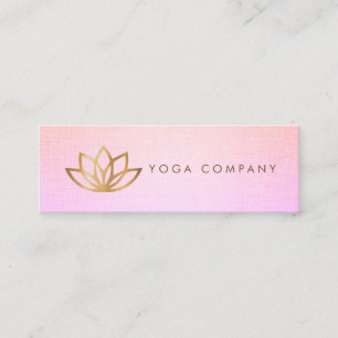 Gold Lotus Yoga Pink Purple Mini Business Card
