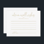 Gold Love Fancy Script Wedding Advice Card<br><div class="desc">This gold love fancy script wedding advice card is perfect for a rustic wedding. The simple and elegant design features classic and fancy script typography in gold. These cards are perfect for a wedding, bridal shower, baby shower, graduation party & more. Personalise the cards with the names of the bride...</div>