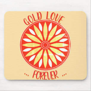 GOLD LOVE FOR VALENTINE ANNIVERSARY WEDDING MOUSE PAD
