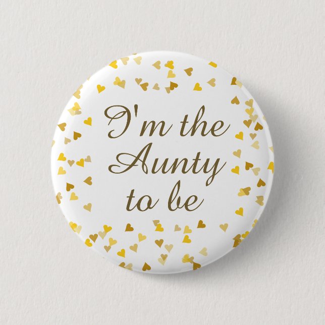 Gold Love Hearts Baby Shower / Sprinkle / Couples 6 Cm Round Badge (Front)