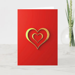 Gold Love Hearts Card