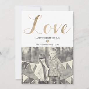 Gold Love Valentine's Day Cards
