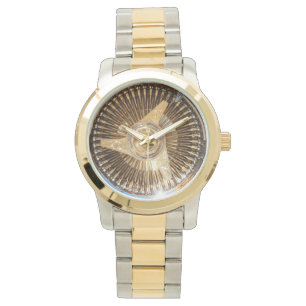 Gold Lowrider Wire Wheels Watch