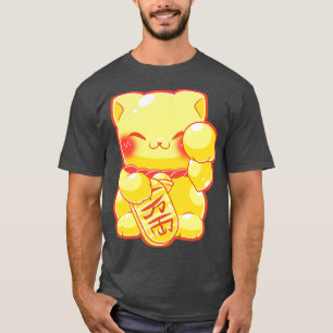 Gold Lucky Cat Maneki Neko  T-Shirt