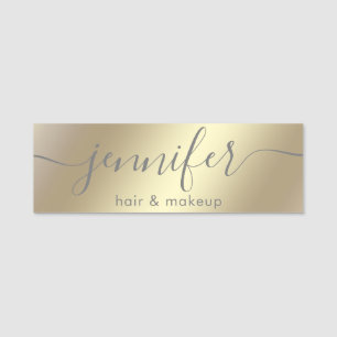 Gold luminous trendy script modern name tag