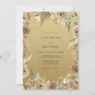 Gold Lush Autumnal Wedding Invitation