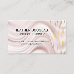 Gold Lux Modern Lines Silk Fabric Business Card