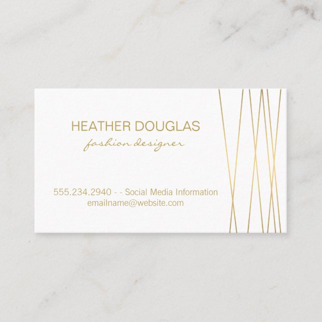 Gold Lux Modern Professional Business Card (Front)