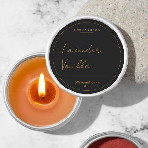 Gold & Lux Scented Candle Round label 