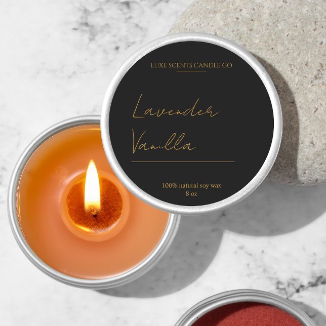 Gold & Lux Scented Candle Round label  (Creator Uploaded)