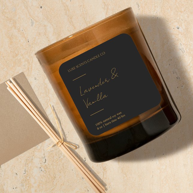 Gold & Lux Scented Candle Square label  (Creator Uploaded)
