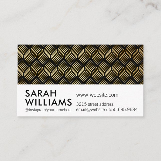 Gold Lux Weave Business Card (Front)