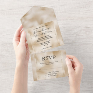 Gold Luxe All In One Invitation