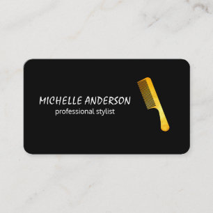 Gold Luxe Comb Hair Stylist Appointment Card