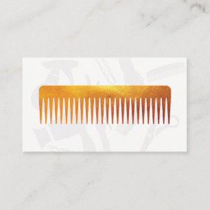 Gold Luxe Comb Hair Stylist Appointment Card