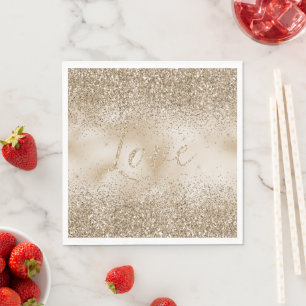 Gold Luxe Glitter Love Napkin
