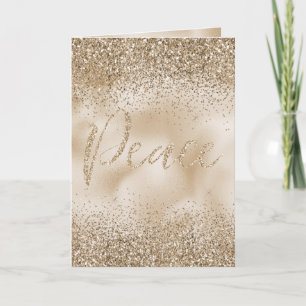 Gold Luxe Glitter Peace   Card