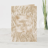 Gold Luxe Glitter Zebra Print Birthday