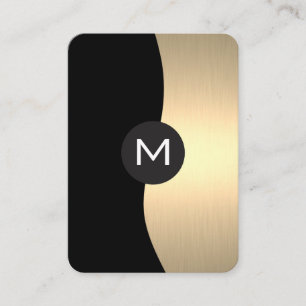 Gold Luxe Monogram Business Card