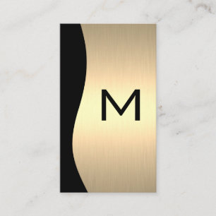 Gold Luxe Monogram Metallic Business Card