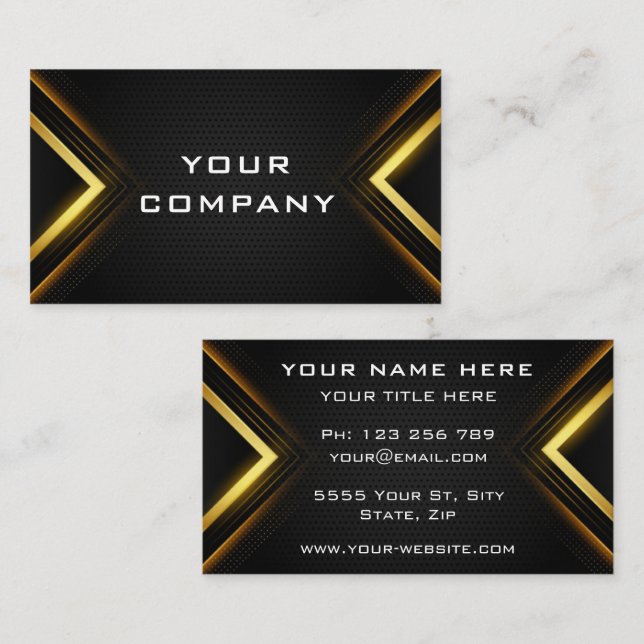 Gold Luxury Black Professional Business Card (Front/Back)