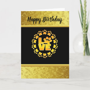 Gold luxury decoration dog paw gold foil and black card