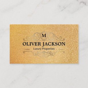 Gold Luxury Elements   Glitter Background Business Card