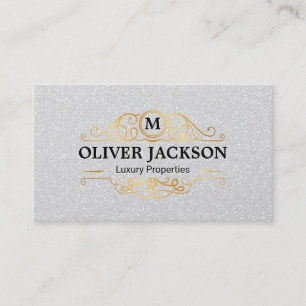 Gold Luxury Elements Shimmer Sequin Background Business Card