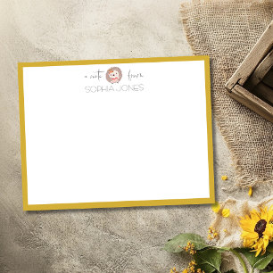 Gold Luxury Hedgehog Stationery Note Card