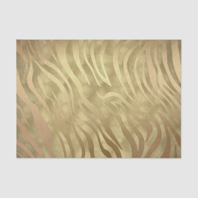 Gold Luxury Luxurious Zebra Jungle Safari Glam Tissue Paper (Front)