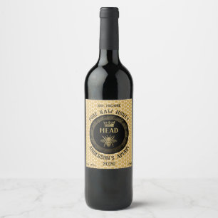 Gold luxury Mead queen bee honeycomb honey wine Label