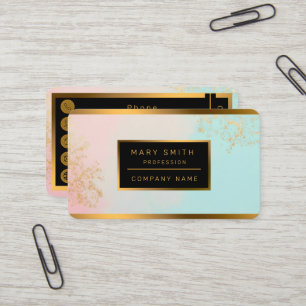 Gold Luxury Modern Blush Pink Soft Mint Collection Business Card