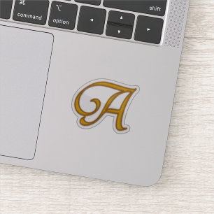 Gold Luxury Monogram A Sticker