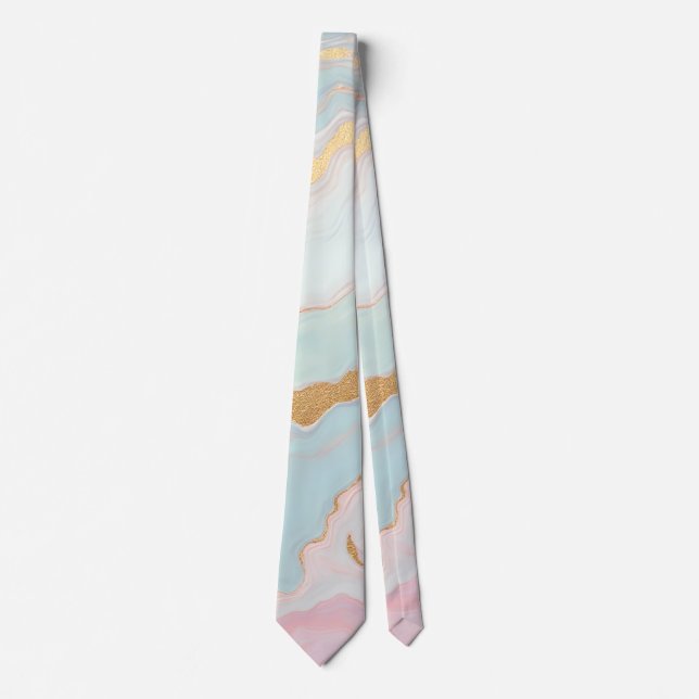 Gold Luxury Popular Blush Pink Mint Collection Tie (Front)