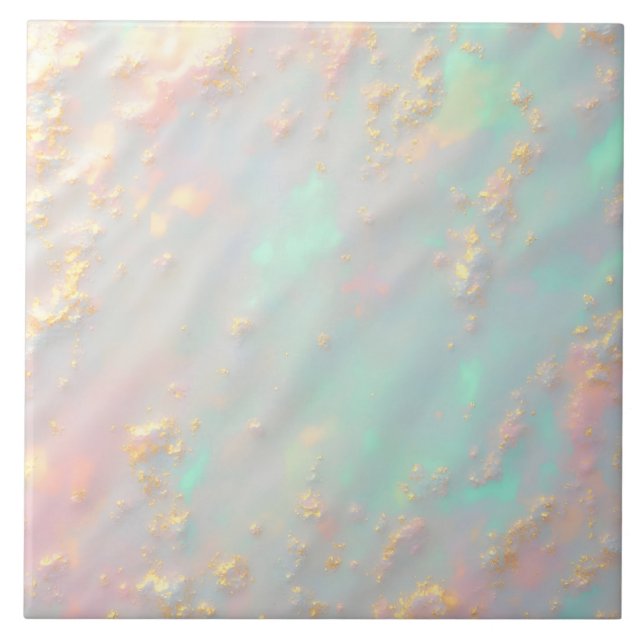 Gold Luxury Trendy Blush Pink Soft Mint Collection Tile (Front)