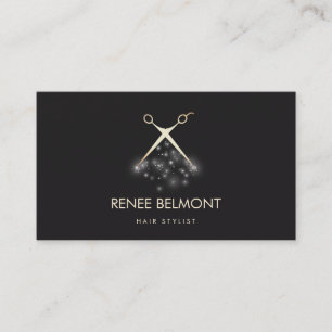 Gold Magical Clipping Shears Hair Stylist Salon Business Card