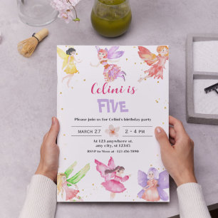 Gold Magical Fairy Birthday Invitation