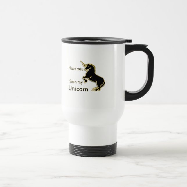Gold magical fairytale unicorn travel mug (Right)