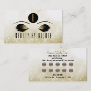 Gold Makeup Eyes Glam Customer Loyalty Card