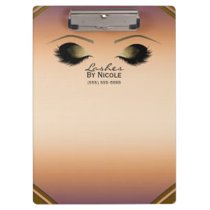 Gold Makeup Eyes Lashes Glam Personalised Clipboard