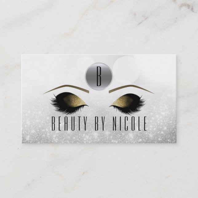 Gold Makeup Eyes Silver Glam Customer Loyalty Card (Front)