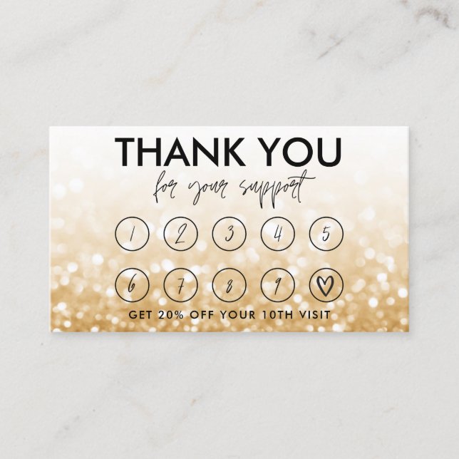 Gold Makeup Hair Logo Loyalty Card (Front)