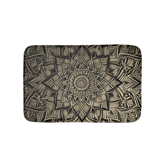 Gold Mandala Bath Mat (Front)