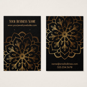 Gold Mandala & Black Earring Holder Display Cards