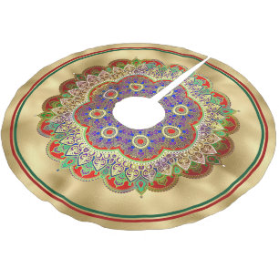 Gold Mandala  Brushed Polyester Tree Skirt