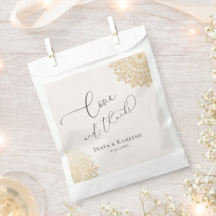 Gold Mandala Cream Wedding  Favour Bag