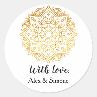 Gold Mandala Custom With Love Sticker