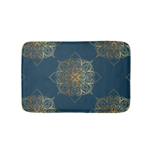Gold Mandala Damask Pattern Bath Mat