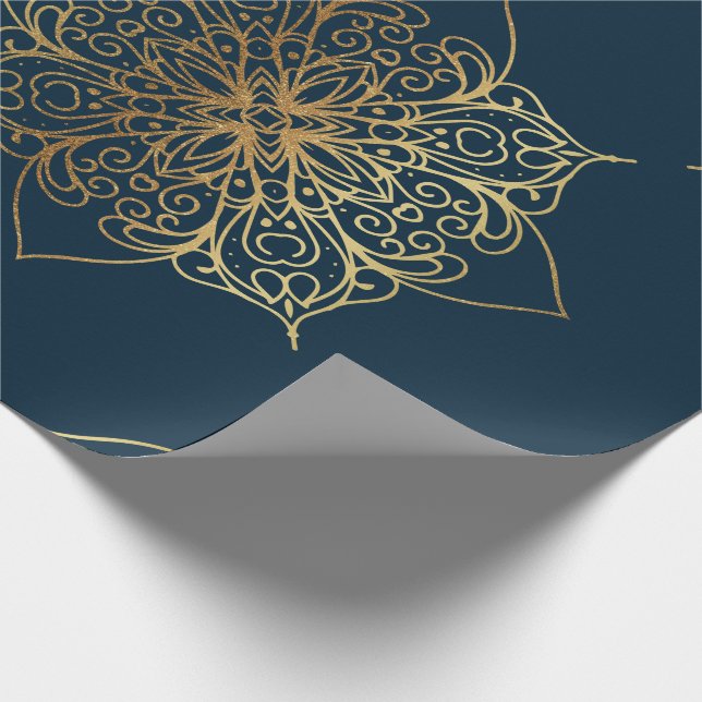 Gold Mandala Damask Pattern Wrapping Paper (Corner)