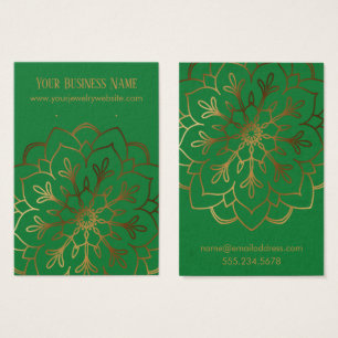 Gold Mandala & Deep Green Earring Holder Display